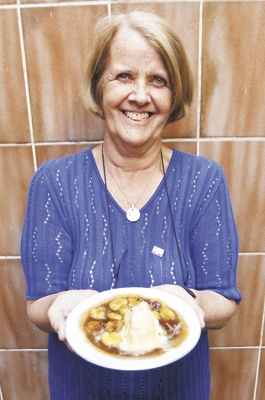 Sorvete de creme com banana flambada